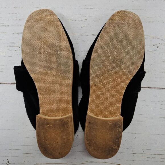 Free People Black Velvet Suede At Ease Mule Slide Sandals Shoes Womens 40 US 9.5 - Picture 8 of 9
